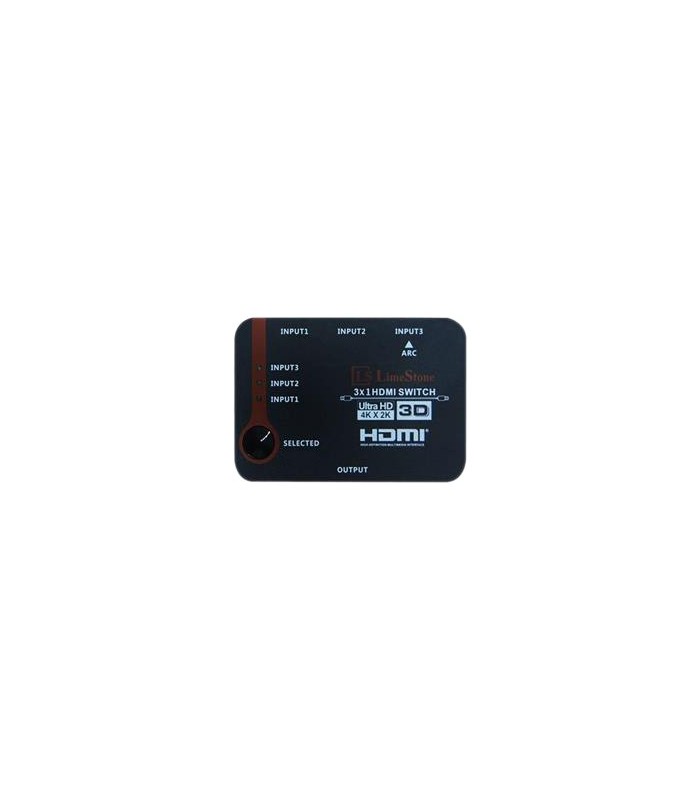 سوئیچ 3 پورت HDMI با قابلیت 3D و رزولوشن 4Kx2K با ریموت کنترل لایمستون LS-HS0301