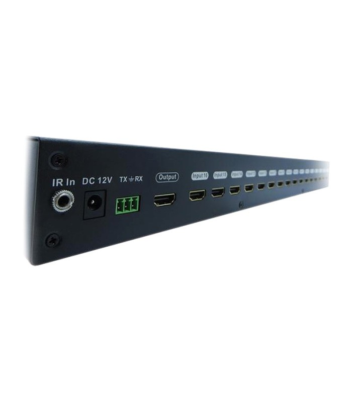 سوئیچ 16 پورت HDMI با قابلیت 3D و رزولوشن 4Kx2K با ریموت کنترل لایمستون LS-HS1601