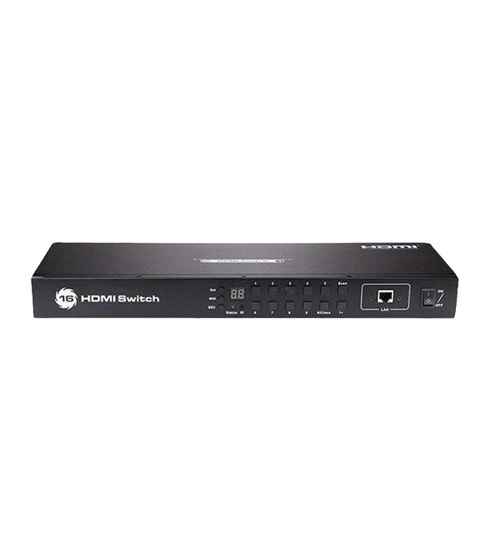 سوئیچ 16 پورت HDMI با قابلیت 3D و رزولوشن 4Kx2K با ریموت کنترل لایمستون LS-HS1601