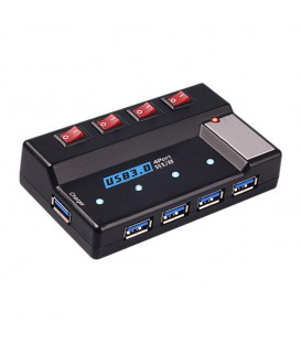 هاب 4 پورت USB 3.0 کلید دار با 1 پورت شارژ همراه آداپتور فرانت FN-U3H350S