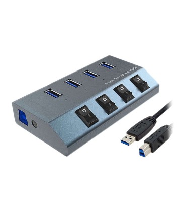 هاب 4 پورت USB 3.0 کلید دار همراه آداپتور فرانت FN-U3H440S