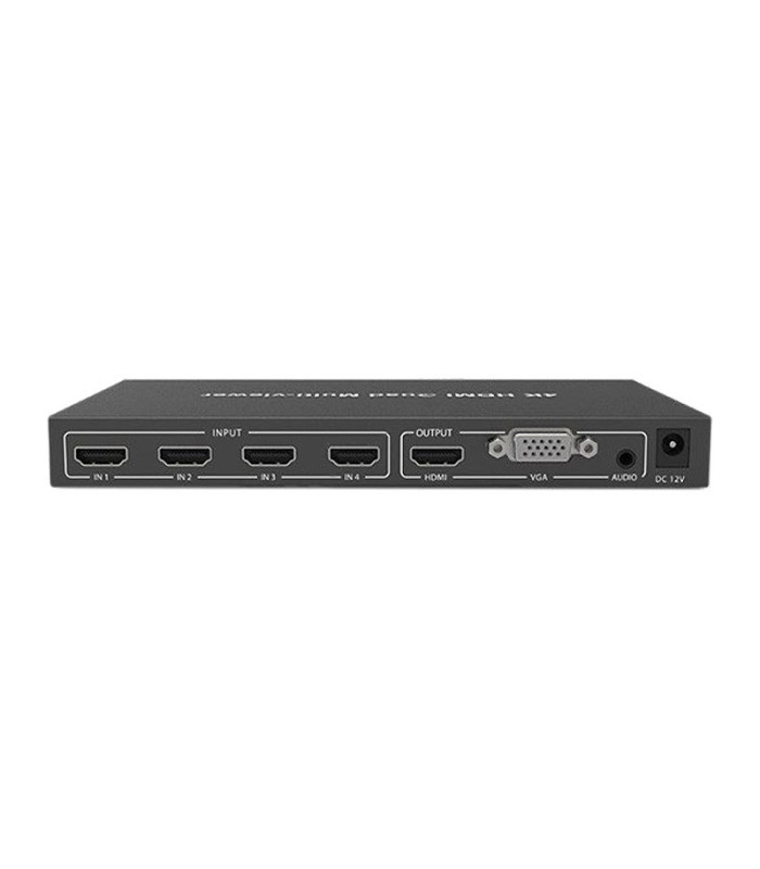 سوئیچ کواد 4 پورت HDMI با 5 حالت نمایش با خروجی صدا و VGA فرانت FN-S204M