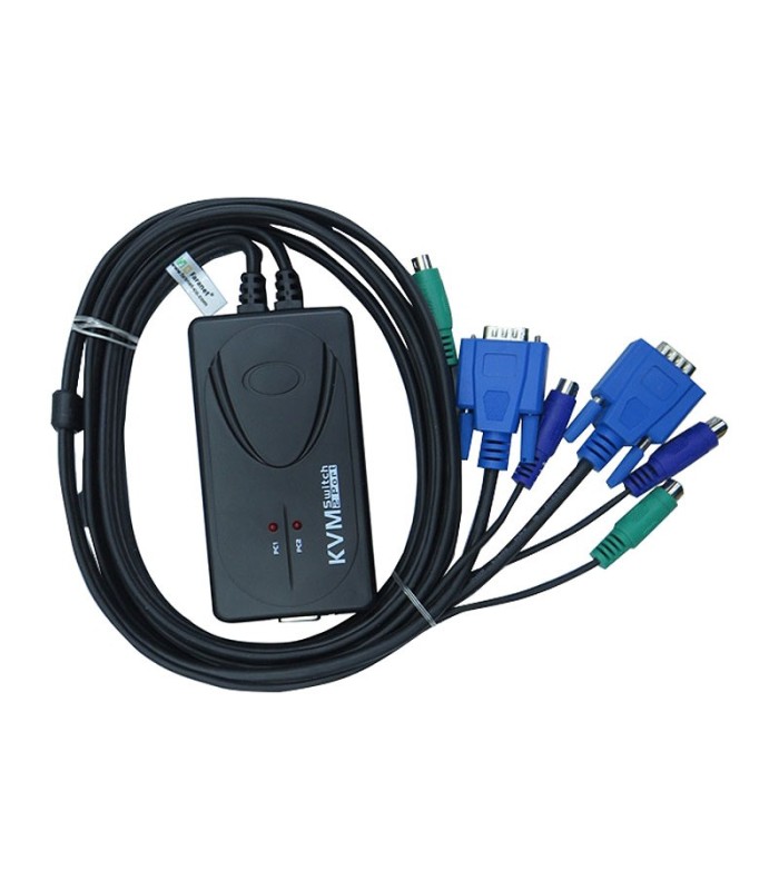 کی وی ام سوئیچ 2 پورت VGA با پورت PS2 همراه کابل فرانت FN-K2PS