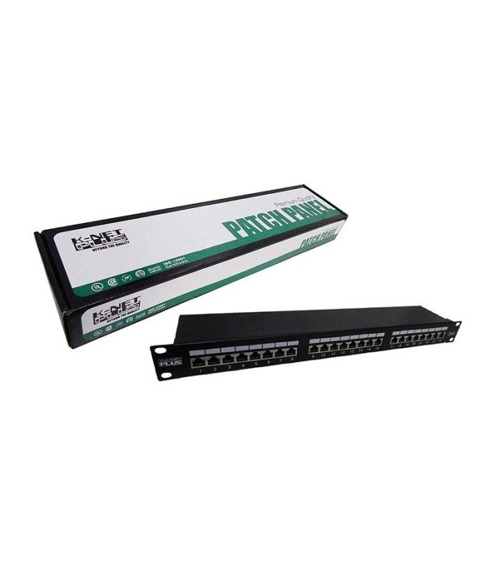 پچ پنل 24 پورت همراه با کیستون Cat6 STP کی نت پلاس KP-N1130