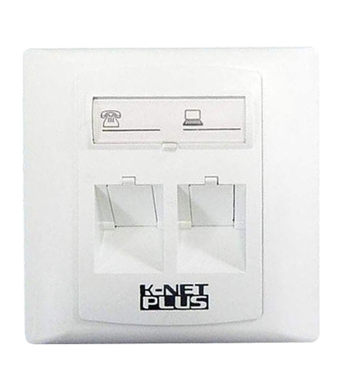 فیس پلیت دو پورت 45 درجه کی نت پلاس KP-N1141