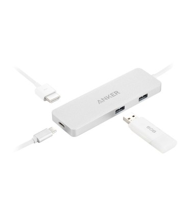هاب 4 پورت Type C به USB 3.0 با پورت HDMI با قابلیت PD انکر A8342