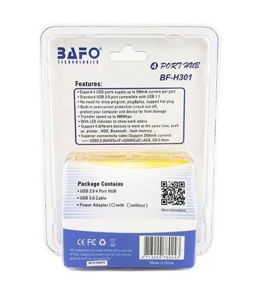 هاب 4 پورت USB 2.0 بافو BF-H301