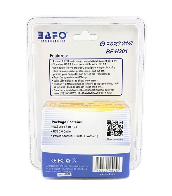 هاب 4 پورت USB 2.0 بافو BF-H301