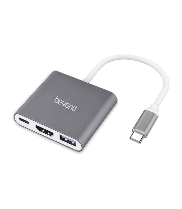 هاب 3 پورت Type C به 3.0 USB با پورت HDMI با قابلیت PD بیاند BA-410
