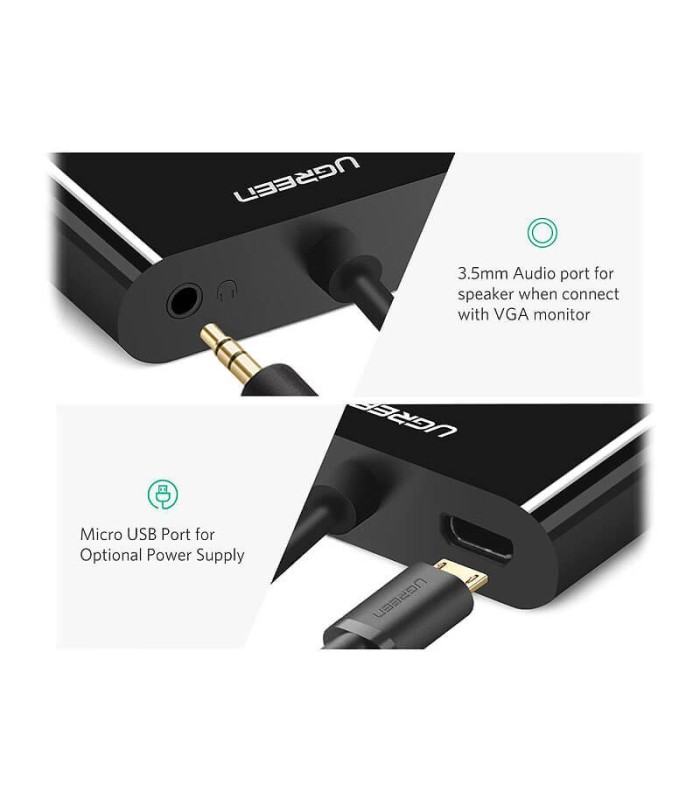 تبدیل Micro HDMI به HDMI و VGA یوگرین 30355 MM115