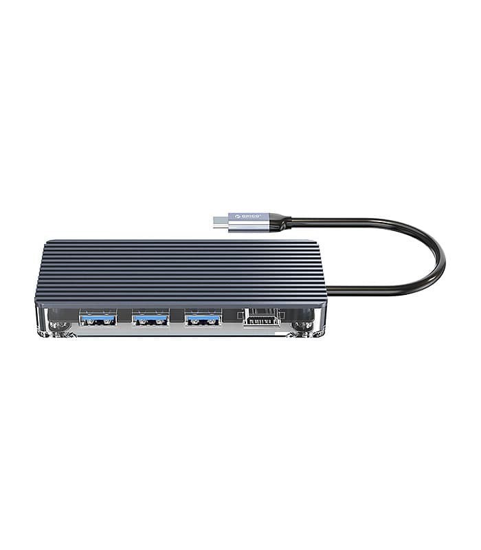 هاب 7 پورت Type C به USB 3.0 و پورت HDMI و درگاه کارت حافظه با قابلیت PD اوریکو WB-7P