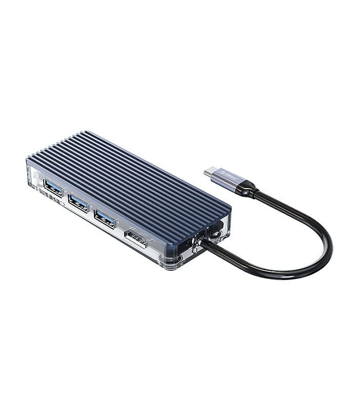 هاب 7 پورت Type C به USB 3.0 و پورت HDMI و درگاه کارت حافظه با قابلیت PD اوریکو WB-7P
