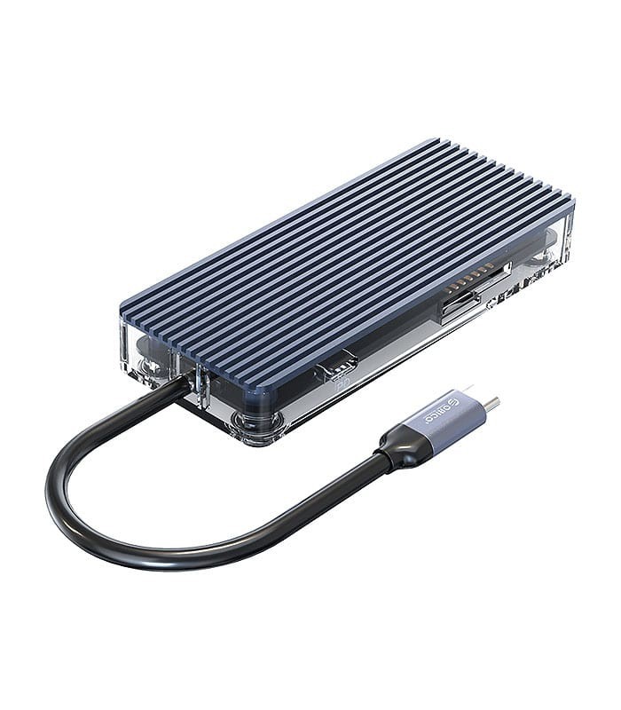 هاب 8 پورت Type C به USB 3.0 با پورت Type C و HDMI و LAN و درگاه کارت حافظه با قابلیت PD اوریکو WB-8P