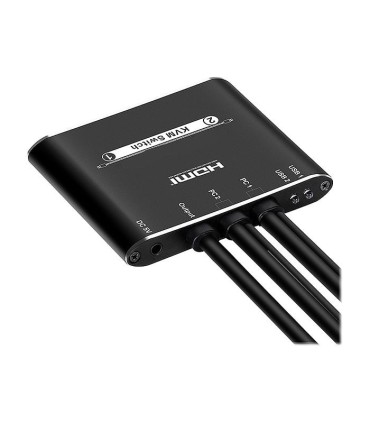 کی وی ام سوئیچ 2 پورت HDMI همراه کابل لایمستون LS-HKC0201
