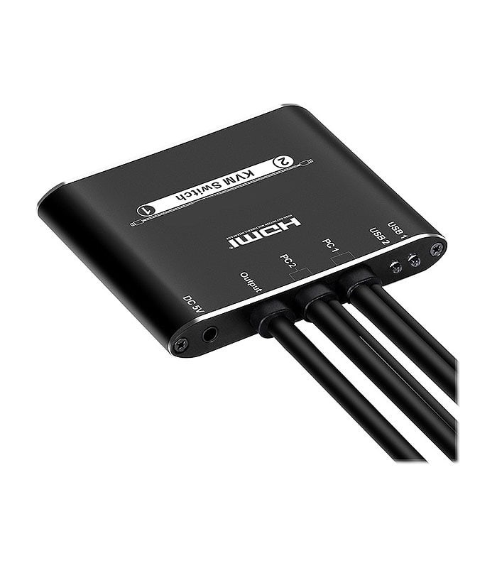 کی وی ام سوئیچ 2 پورت HDMI همراه کابل لایمستون LS-HKC0201