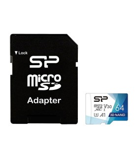 کارت حافظه microSDXC سیلیکون پاور Superior Pro کلاس 10 سرعت 100MBps ظرفیت 64 گیگابایت همراه با آداپتور SD