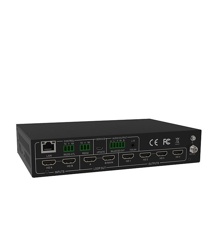 سوئیچ کنترلر ویدیو وال 2 در 4 HDMI با رزولوشن 4Kx2K با ریموت کنترل فرانت FN-W204