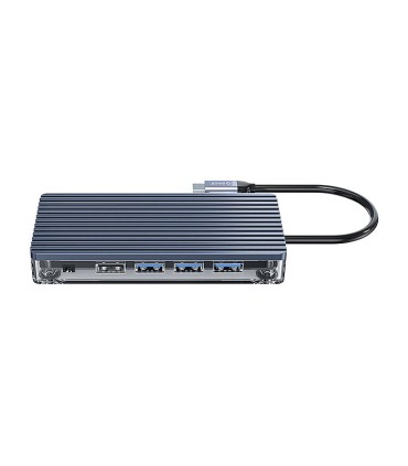 هاب 11 پورت Type C به USB 3.0 - 2.0 با پورت میکروفون و HDMI و LAN و VGA و درگاه کارت حافظه با قابلیت PD اوریکو WB-11P