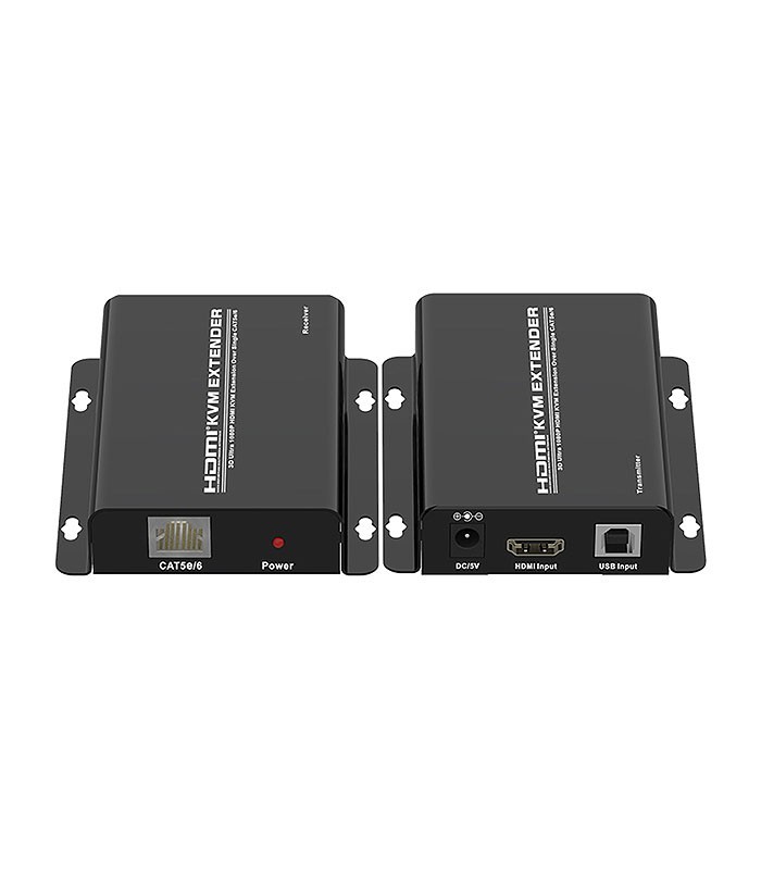 افزایش طول 1.3 HDMI و USB (کی وی ام) بر روی کابل شبکه تا 60 متر تی سی تی TC-KEX-60
