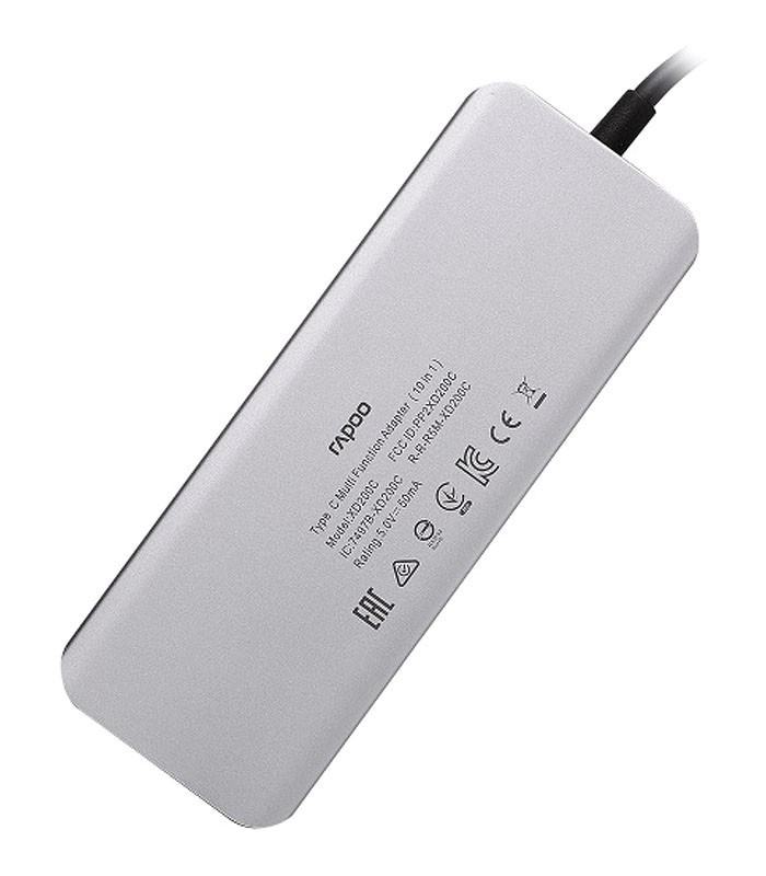 هاب 10 پورت Type C به USB 3.0 - 2.0 با پورت HDMI و VGA و LAN و درگاه کارت حافظه با قابلیت PD رپو XD200C