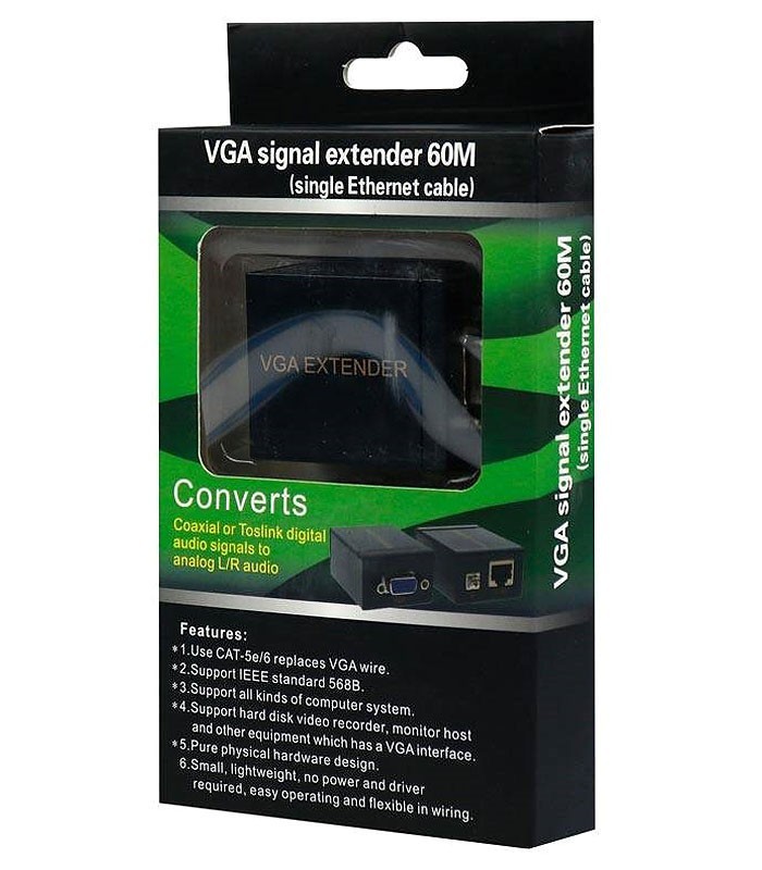 افزایش طول VGA بر روی کابل شبکه تا 60 متر وی نت V-EXVGA060