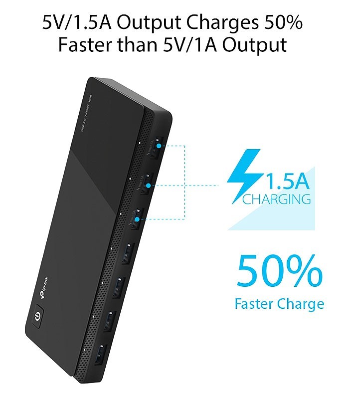 هاب 4 پورت USB 3.0 با 3 پورت شارژ همراه آداپتور تی پی لینک UH700
