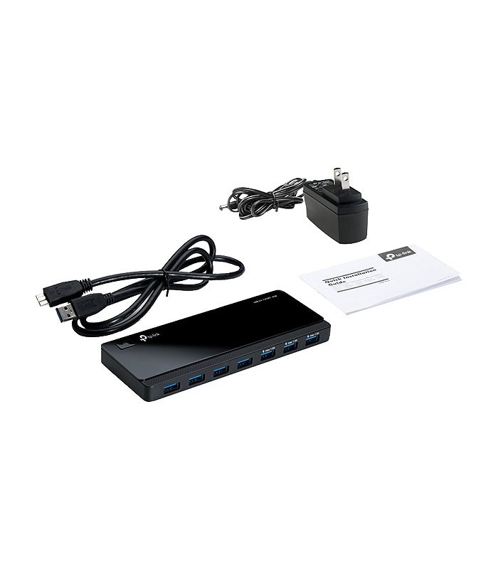 هاب 4 پورت USB 3.0 با 3 پورت شارژ همراه آداپتور تی پی لینک UH700