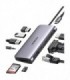 هاب 10 پورت Type C به 3.0 USB با پورت HDMI و VGA و LAN و میکروفون و درگاه کارت حافظه با قابلیت PD یوگرین 80133 CM179