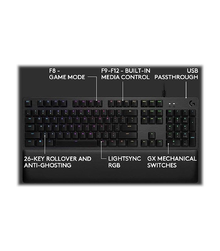 کیبورد باسیم گیمینگ لاجیتک G513 Carbon - Clicky