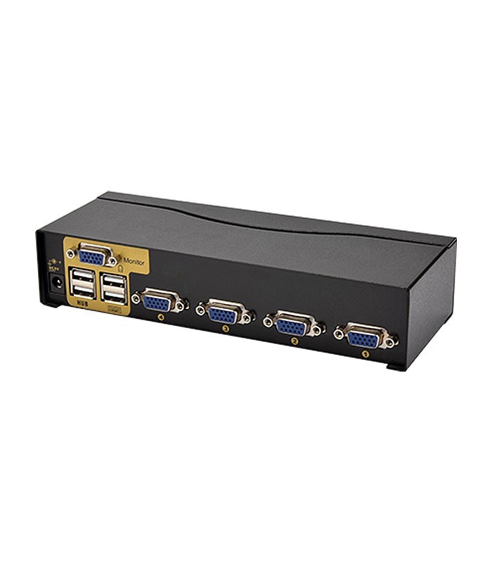 کی وی ام سوئیچ 4 پورت VGA با پورت USB همراه کابل فرانت FN-K4US