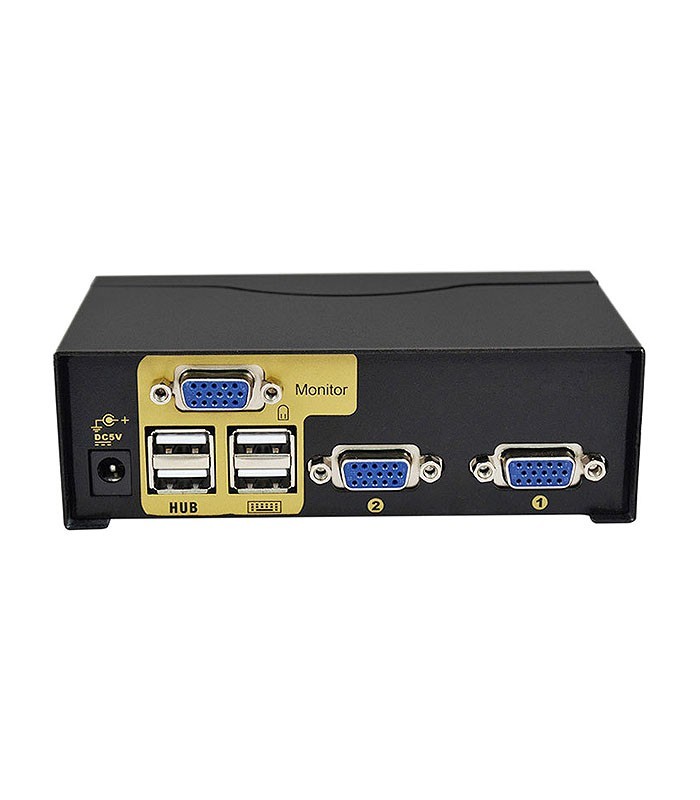 کی وی ام سوئیچ 2 پورت VGA اتوماتیک همراه کابل فرانت FN-K2US