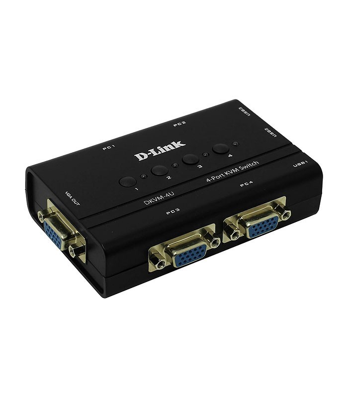 کی وی ام سوئیچ 4 پورت VGA با پورت USB دی لینک DKVM-4U