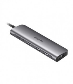 هاب 6 پورت Type C به USB 3.0 با پورت میکروفون و HDMI با قابلیت PD یوگرین 80132 CM136