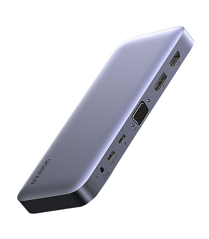هاب 10 پورت 3.0 USB با پورت HDMI و VGA و DisplayPort و Type C درگاه کارت حافظه با قابلیت PD یوگرین 70305 CM280