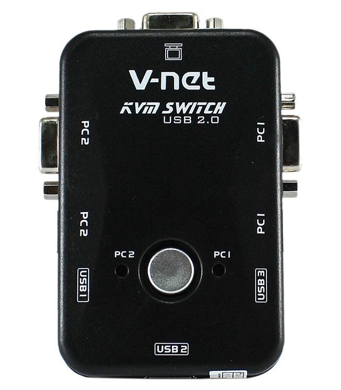 کی وی ام سوئیچ 2 پورت VGA دستی وی نت