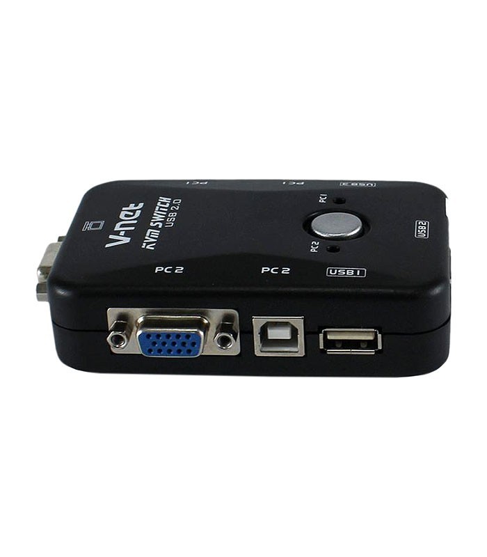 کی وی ام سوئیچ 2 پورت VGA دستی وی نت