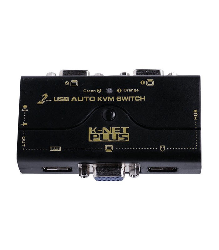 کی وی ام سوئیچ 2 پورت VGA اتوماتیک همراه کابل کی نت پلاس KP-U622
