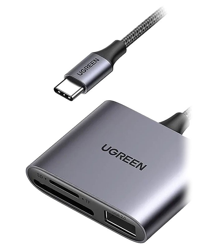 هاب 3 پورت Type C به USB با درگاه کارت حافظه یوگرین 80798 CM387