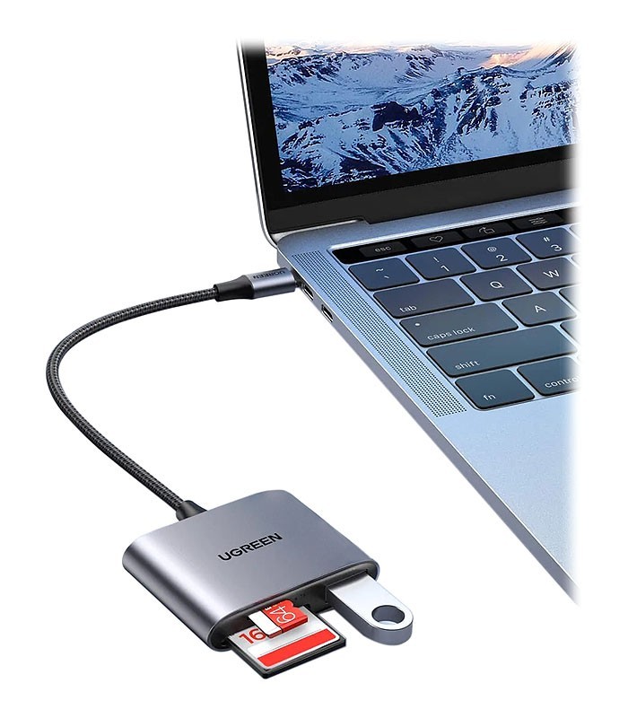 هاب 3 پورت Type C به USB با درگاه کارت حافظه یوگرین 80798 CM387
