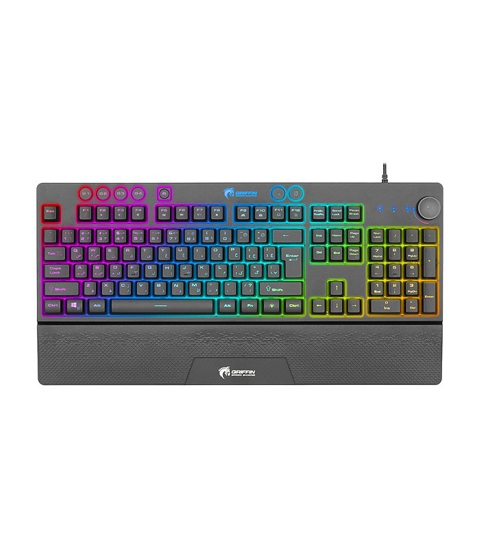 کیبورد باسیم گیمینگ گرین GK703-RGB با حروف فارسی