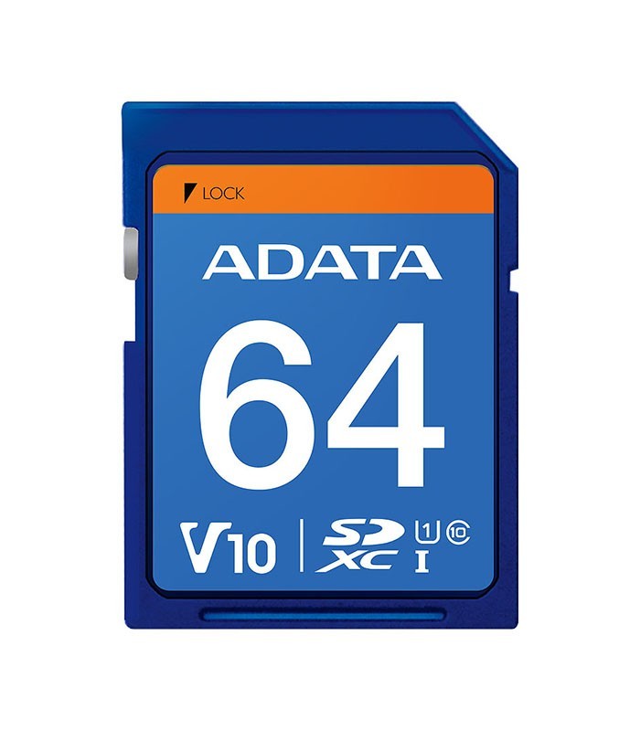 کارت حافظه SDXC ای دیتا Premier کلاس 10 سرعت 100MBps ظرفیت 64 گیگابایت