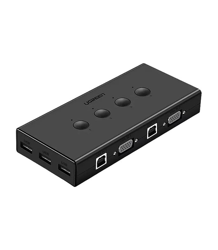 کی وی ام سوئیچ 4 پورت VGA با پورت USB همراه کابل یوگرین 50280 CM154
