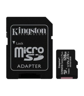 کارت حافظه microSDXC کینگستون Canvas Select Plus کلاس 10 سرعت 100MBps ظرفیت 128 گیگابایت همراه با آداپتور SD