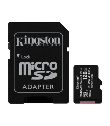 کارت حافظه microSDXC کینگستون Canvas Select Plus کلاس 10 سرعت 100MBps ظرفیت 128 گیگابایت همراه با آداپتور SD