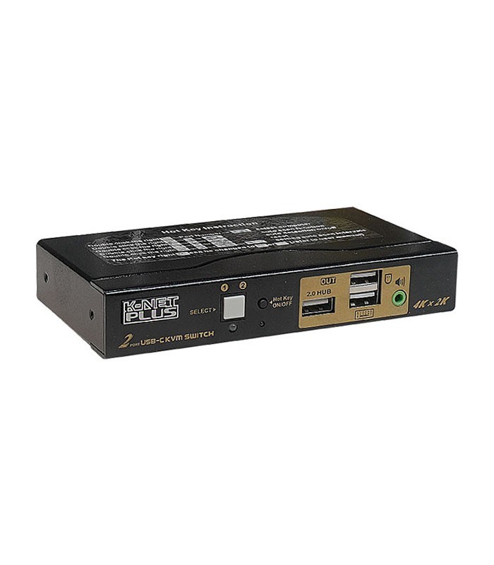 کی وی ام سوئیچ 2 پورت Type C اتوماتیک همراه کابل کی نت پلاس KP-SWKC002