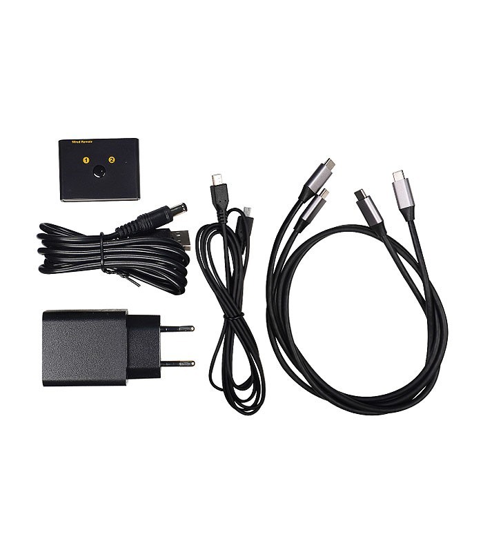 کی وی ام سوئیچ 2 پورت Type C اتوماتیک همراه کابل کی نت پلاس KP-SWKC002