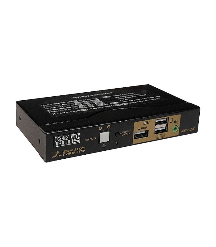 کی وی ام سوئیچ 2 پورت DisplayPort و HDMI اتوماتیک همراه کابل کی نت پلاس KP-SWKCHD02