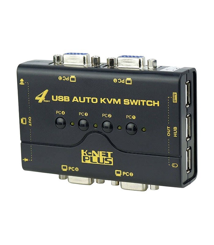 کی وی ام سوئیچ 4 پورت VGA اتوماتیک همراه کابل کی نت پلاس KP-U624