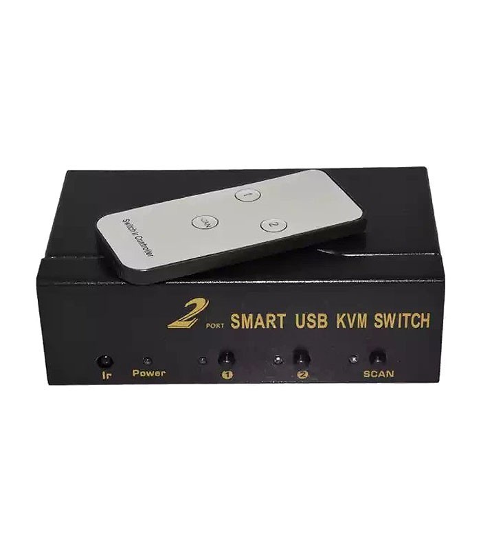 کی وی ام سوئیچ 2 پورت VGA اتوماتیک همراه کابل فرانت FN-K2US