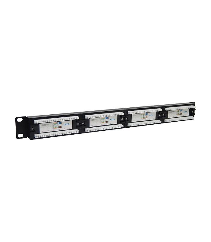 پچ پنل 24 پورت همراه با کیستون Cat6 UTP وی نت V-NPC6U024